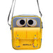 Disney Vegan Leather Crossbody Bag with Front Pocket, WALL E Robot Face and Circuit Board Yellows, 7.5" x 9" Crossbody Bags Disney   