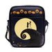 Disney Vegan Leather Crossbody Bag with Front Pocket, Nightmare Before Christmas Jack-O-Lantern Moon Poses Black, 7.5" x 9" Crossbody Bags Disney   