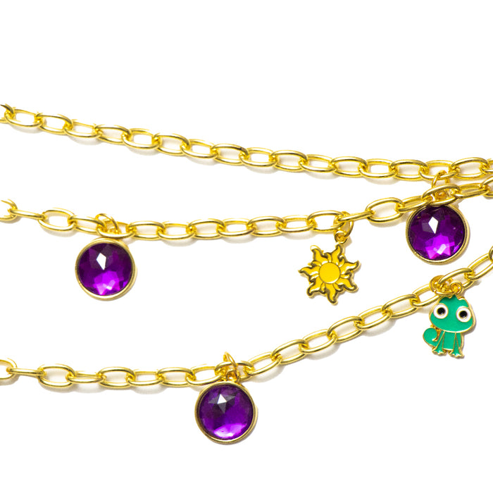 Metal Chain Belt - Gold Chain with Rapunzel's Tangled Charms Metal Chain Belts Disney   