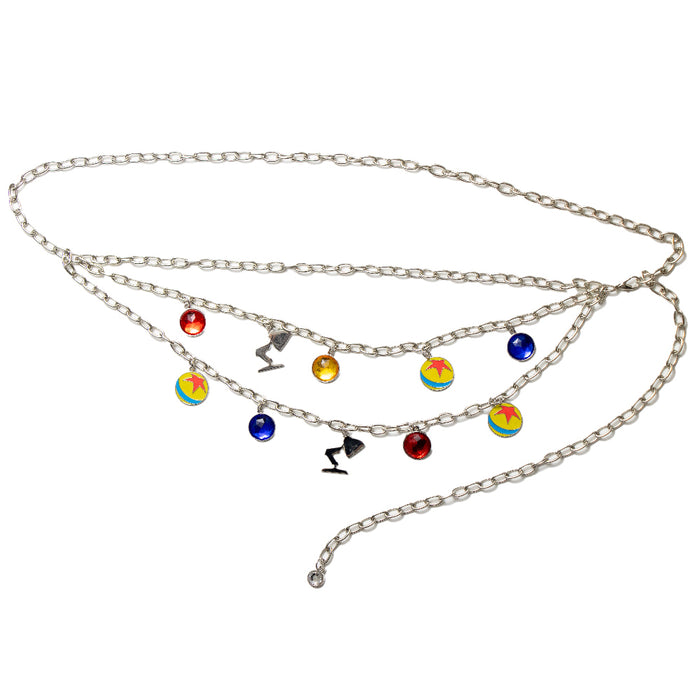 Metal Chain Belt - Silver Chain with Pixar Luxo Ball and Luxo Jr Lamp Charms Metal Chain Belts Disney   