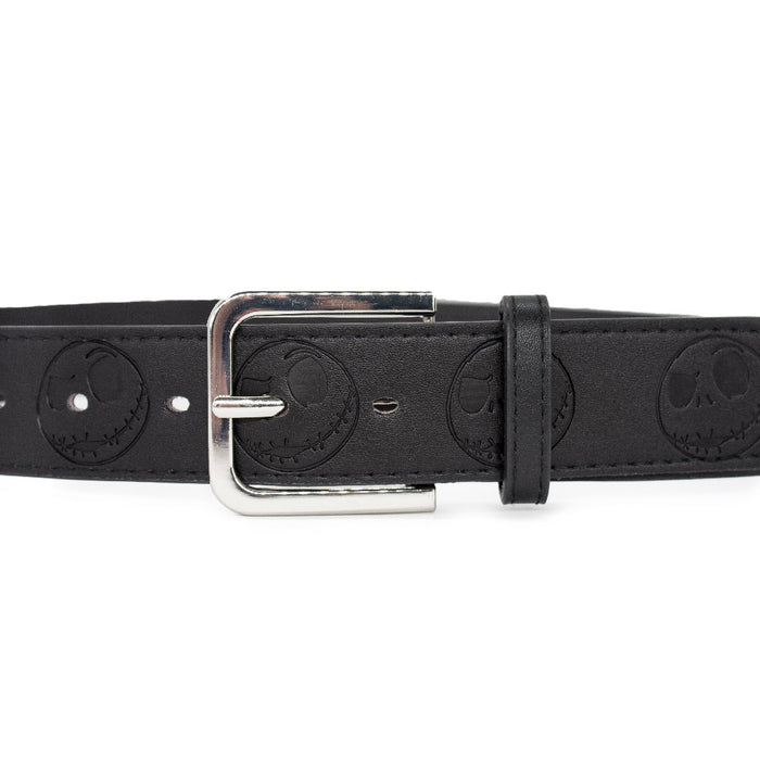 Vegan Leather Belt - Nightmare Before Christmas Jack Expression Embossed Vegan Leather Belts Disney   