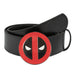 Deadpool Logo Enamel Cast Buckle - Black PU Strap Belt Cast Buckle Belts Marvel Comics   