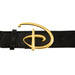 Disney Signature D Logo Gold Cast Buckle - 1.5 Inch Wide - Black PU Strap Belt Cast Buckle Belts Disney   