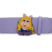 The Muppets Miss Piggy Pose Glitter Enamel Cast Buckle - 2.75 Inch Wide Lavender PU Strap Belt Cast Buckle Belts Disney   