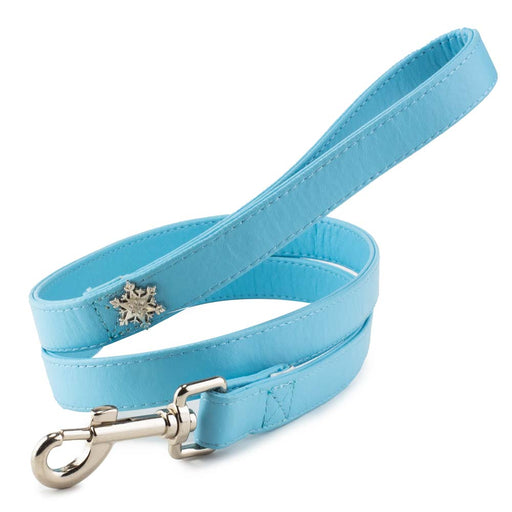 Imported Dog Leash - Frozen 2 Light Blue PU Leather w/Snowflake Embellishment Dog Leashes Disney   