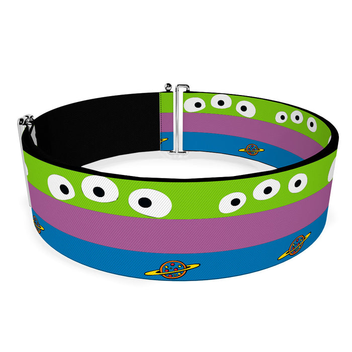 Cinch Waist Belt - Toy Story Alien Bounding Striping Green Purple Blue Womens Cinch Waist Belts Disney   