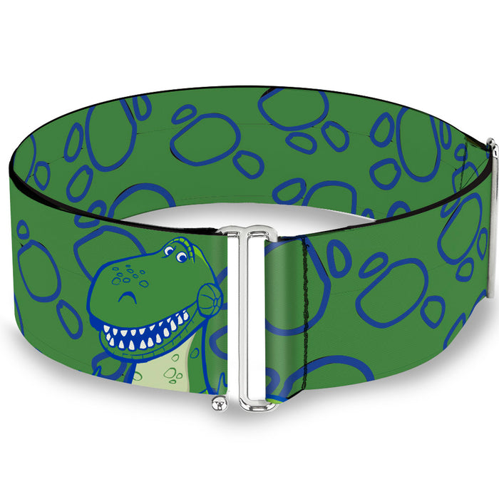 Cinch Waist Belt - Toy Story Rex Smiling Spots Green Blue Womens Cinch Waist Belts Disney   