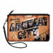Canvas Zipper Wallet - LARGE - GREETINGS FROM ARKHAM CITY Postcard Tans/City Scenes Canvas Zipper Wallets DC Comics   