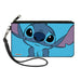 Canvas Zipper Wallet - LARGE - Lilo & Stitch Stitch Sweet Smiling Pose CLOSE-UP Blues Canvas Zipper Wallets Disney   