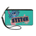 Canvas Zipper Wallet - LARGE - Lilo & Stitch Stitch Claws Out Pose and Title Aqua Blue Canvas Zipper Wallets Disney   