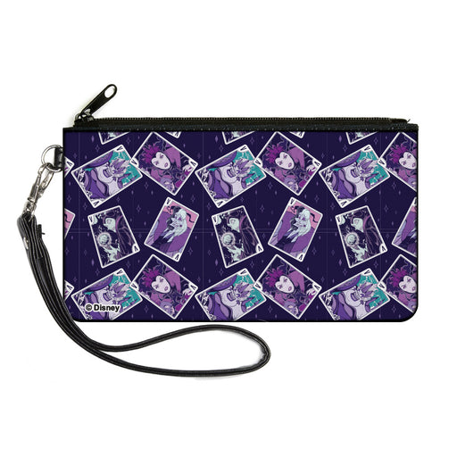 Canvas Zipper Wallet - LARGE - Disney Villains Card Poses Collage Purples Canvas Zipper Wallets Disney   