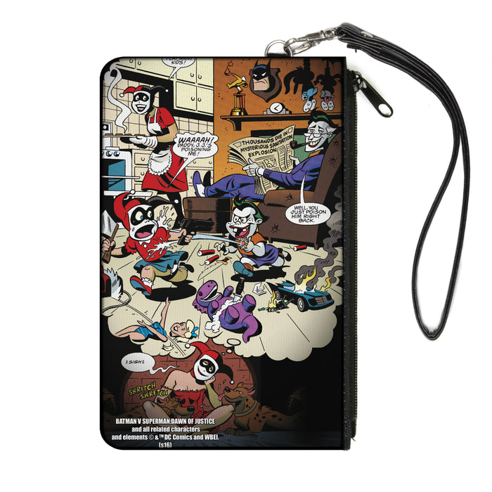 Canvas Zipper Wallet - LARGE - Mad Love Harley Quinn Family Life Dreaming Scene w/Joker & Kids Canvas Zipper Wallets DC Comics   