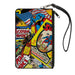 Canvas Zipper Wallet - LARGE - Classic ACTION COMICS and SUPERMAN Comic Book Covers Stacked Canvas Zipper Wallets DC Comics   