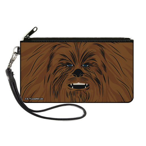 Canvas Zipper Wallet - LARGE - Star Wars Chewbacca Face CLOSE-UP Brown Canvas Zipper Wallets Star Wars   