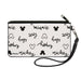 Canvas Zipper Wallet - SMALL - Mickey and Minnie Mouse Icons and Script Doodles White/Black Canvas Zipper Wallets Disney   