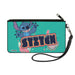 Canvas Zipper Wallet - SMALL - Lilo & Stitch Stitch Claws Out Pose and Title Aqua Blue Canvas Zipper Wallets Disney   