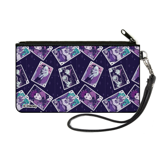 Canvas Zipper Wallet - SMALL - Disney Villains Card Poses Collage Purples Canvas Zipper Wallets Disney   
