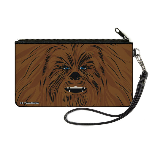 Canvas Zipper Wallet - SMALL - Star Wars Chewbacca Face CLOSE-UP Brown Canvas Zipper Wallets Star Wars   