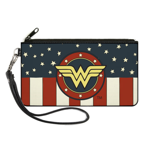 Canvas Zipper Wallet - SMALL - WONDER WOMAN/Logo Americana Red/White/Blue/Yellow Canvas Zipper Wallets DC Comics   