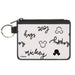 Canvas Zipper Wallet - MINI X-SMALL - Mickey and Minnie Mouse Icons and Script Doodles White/Black Canvas Zipper Wallets Disney   