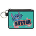 Canvas Zipper Wallet - MINI X-SMALL - Lilo & Stitch Stitch Claws Out Pose and Title Aqua Blue Canvas Zipper Wallets Disney   