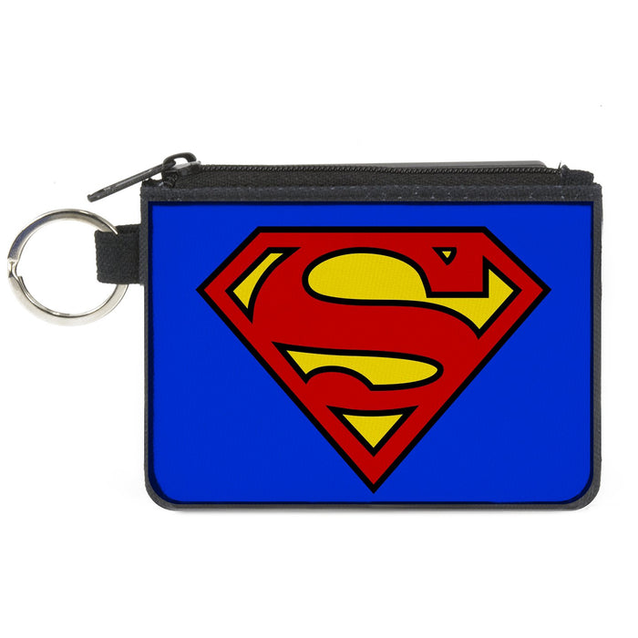 Canvas Zipper Wallet - MINI X-SMALL - Superman Blue Canvas Zipper Wallets DC Comics   