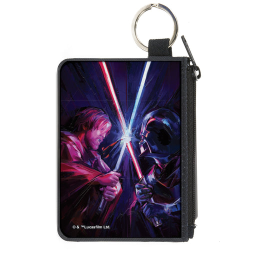 Canvas Zipper Wallet - MINI X-SMALL - Star Wars Darth Vader Brush Stroke Pose Black Canvas Zipper Wallets Star Wars   