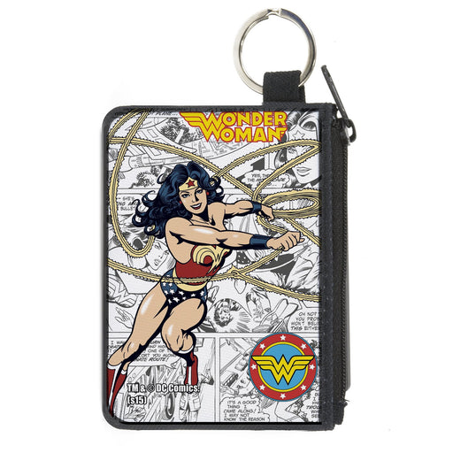 Canvas Zipper Wallet - MINI X-SMALL - WONDER WOMAN Lasso Action Pose/Logo/Comic Scenes Canvas Zipper Wallets DC Comics   