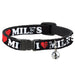 Breakaway Cat Collar with Bell - I "HEART" MILFS Black/White/Red Breakaway Cat Collars Buckle-Down   