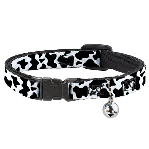 Breakaway Cat Collar with Bell - Cow Pattern Print White/Black Breakaway Cat Collars Buckle-Down   