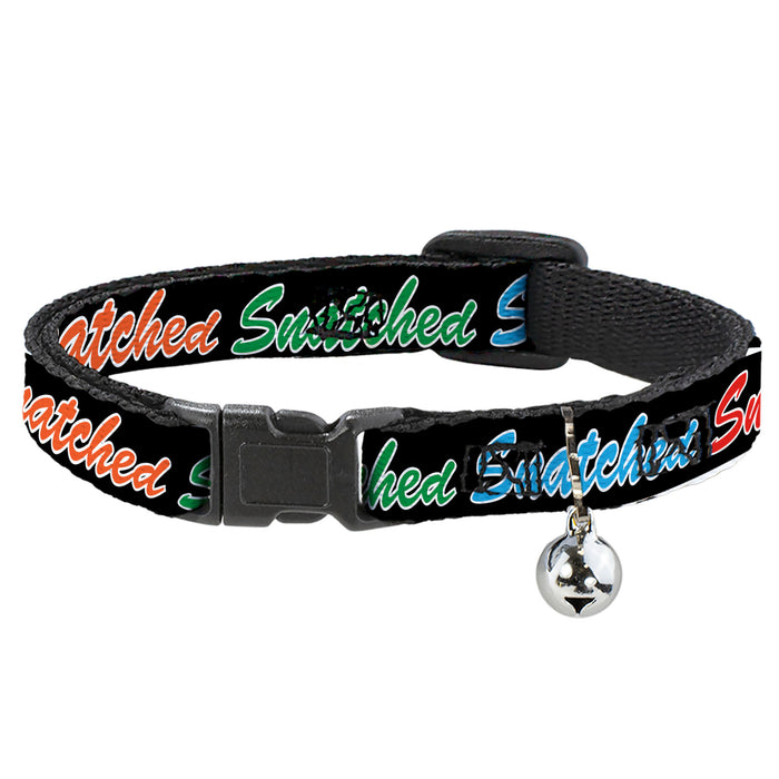 Breakaway Cat Collar with Bell - SNATCHED Script Black/Multi Color Breakaway Cat Collars Buckle-Down   