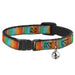 Breakaway Cat Collar with Bell - Scribble Zarape Fade Brown/Multi Color Breakaway Cat Collars Buckle-Down   