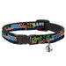 Breakaway Cat Collar with Bell - Slang Verbiage Stacked Black/Multi Color Breakaway Cat Collars Buckle-Down   