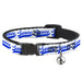 Breakaway Cat Collar with Bell - SAUCE Baseball Script White/Blue Breakaway Cat Collars Buckle-Down   