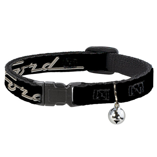 Breakaway Cat Collar with Bell - FORD F-100 Script Black/Tan-Gray Breakaway Cat Collars Ford   
