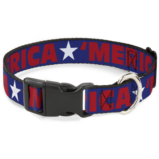 Plastic Clip Collar - 'MERICA/Star Blue/Red/White Plastic Clip Collars Buckle-Down   