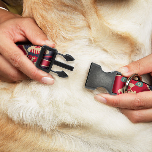 Plastic Clip Collar - Angry Bunnies CLOSE-UP Purple/Red/Blue Plastic Clip Collars Buckle-Down   