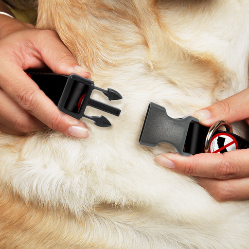 Plastic Clip Collar - Anti-California Logo Black/Red/White Plastic Clip Collars Buckle-Down   