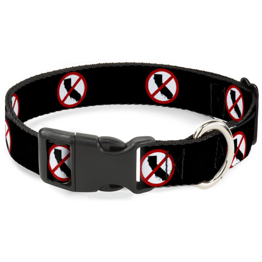 Plastic Clip Collar - Anti-California Logo Black/Red/White Plastic Clip Collars Buckle-Down   