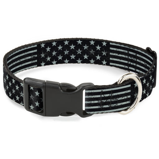 Plastic Clip Collar - Americana Stars & Stripes2 Weathered Black/Gray Plastic Clip Collars Buckle-Down   