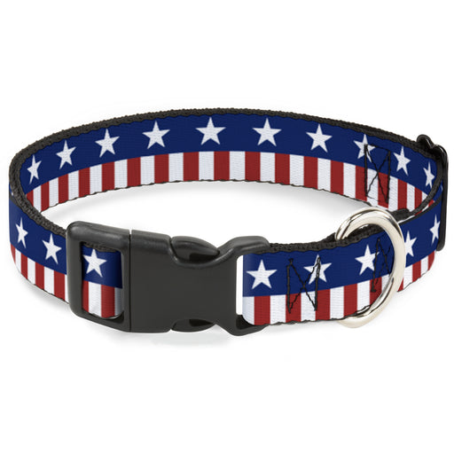 Plastic Clip Collar - Americana Stars & Stripes2 Blue/White/Red/White Plastic Clip Collars Buckle-Down   