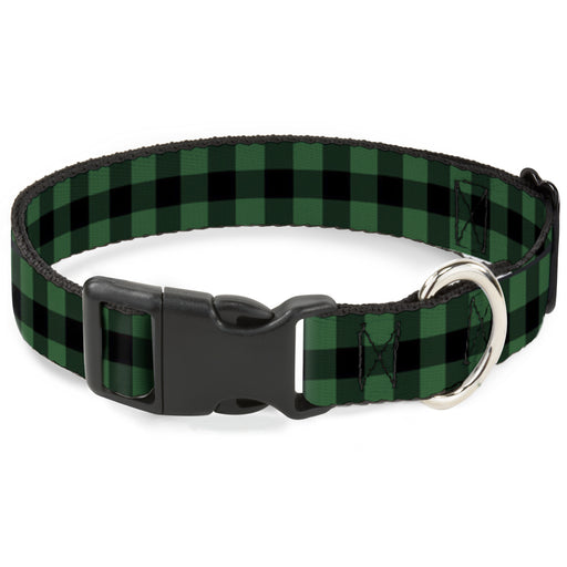 Plastic Clip Collar - Buffalo Plaid Black/Green Plastic Clip Collars Buckle-Down   