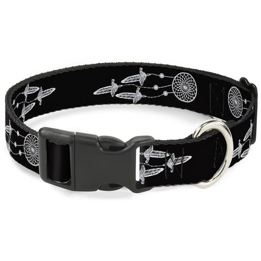 Buckle-Down Plastic Buckle Dog Collar - Dream Catcher Black/White Plastic Clip Collars Buckle-Down   