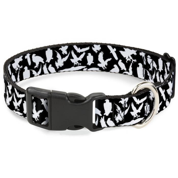 Plastic Clip Collar - Eagle Silhouettes Scattered Black/White Plastic Clip Collars Buckle-Down   