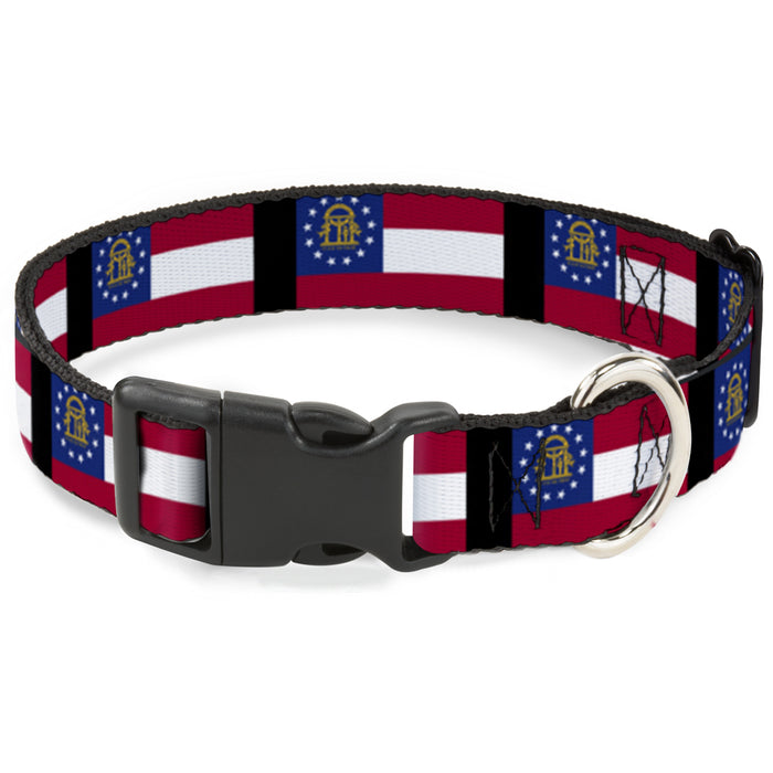 Plastic Clip Collar - Georgia Flags/Black Plastic Clip Collars Buckle-Down   