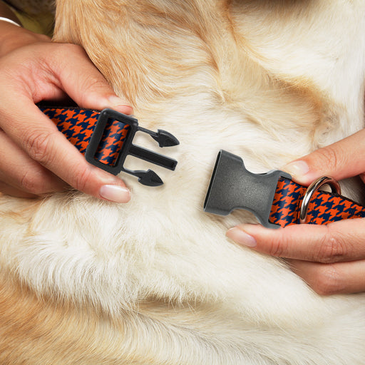 Plastic Clip Collar - Houndstooth Orange/Blue Plastic Clip Collars Buckle-Down   