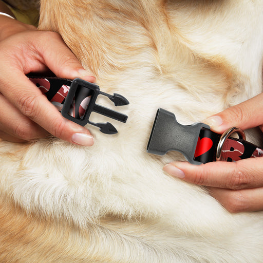 Plastic Clip Collar - I "Heart" BACON Black/Bacon Plastic Clip Collars Buckle-Down   