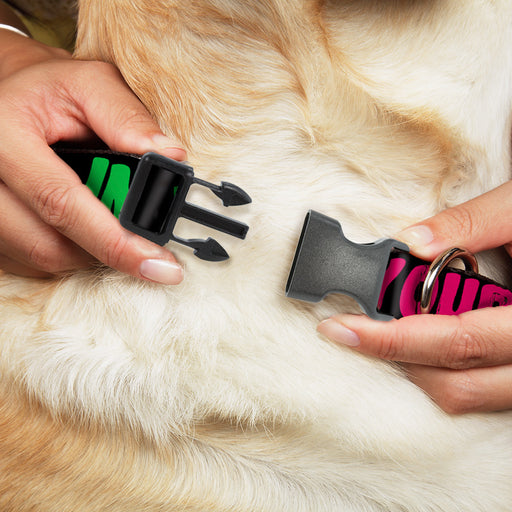 Plastic Clip Collar - IN YOUR DREAMS! Black/Pink/Green/Yellow Plastic Clip Collars Buckle-Down   