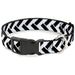 Plastic Clip Collar - Jagged Chevron White/Black Plastic Clip Collars Buckle-Down   