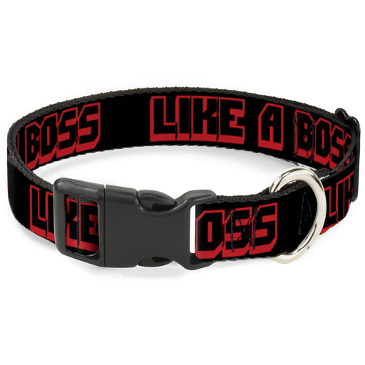 Plastic Clip Collar - LIKE A BOSS Black/Red Plastic Clip Collars Buckle-Down   
